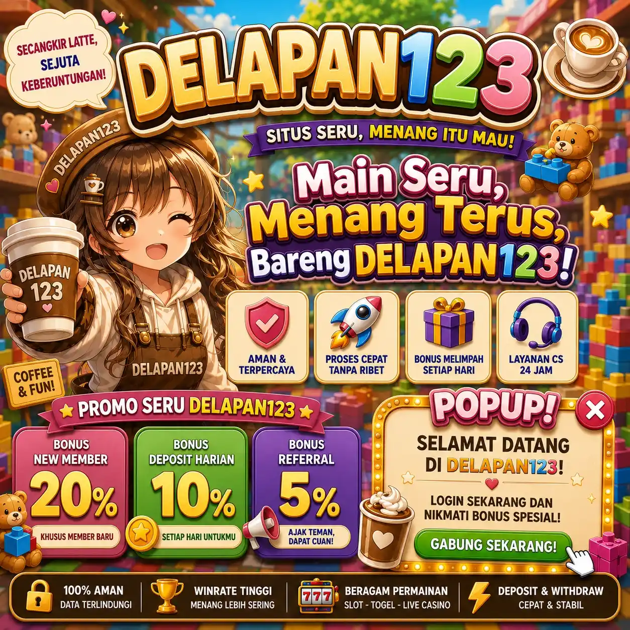DELAPAN123 Banner